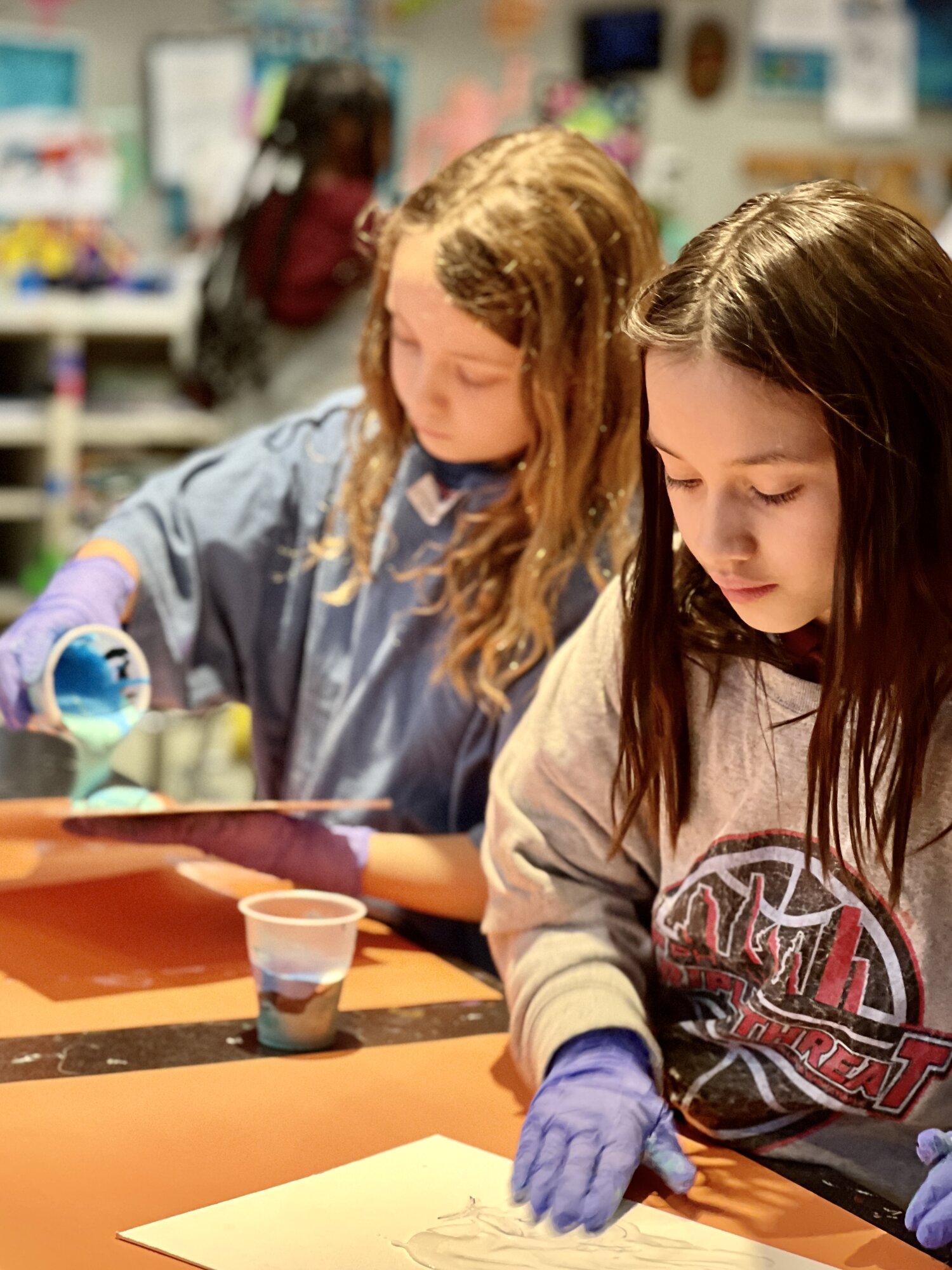 Young students painting at Meadowbrook